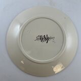 6 dessert plates sarreguemines blue flowers and butterfly