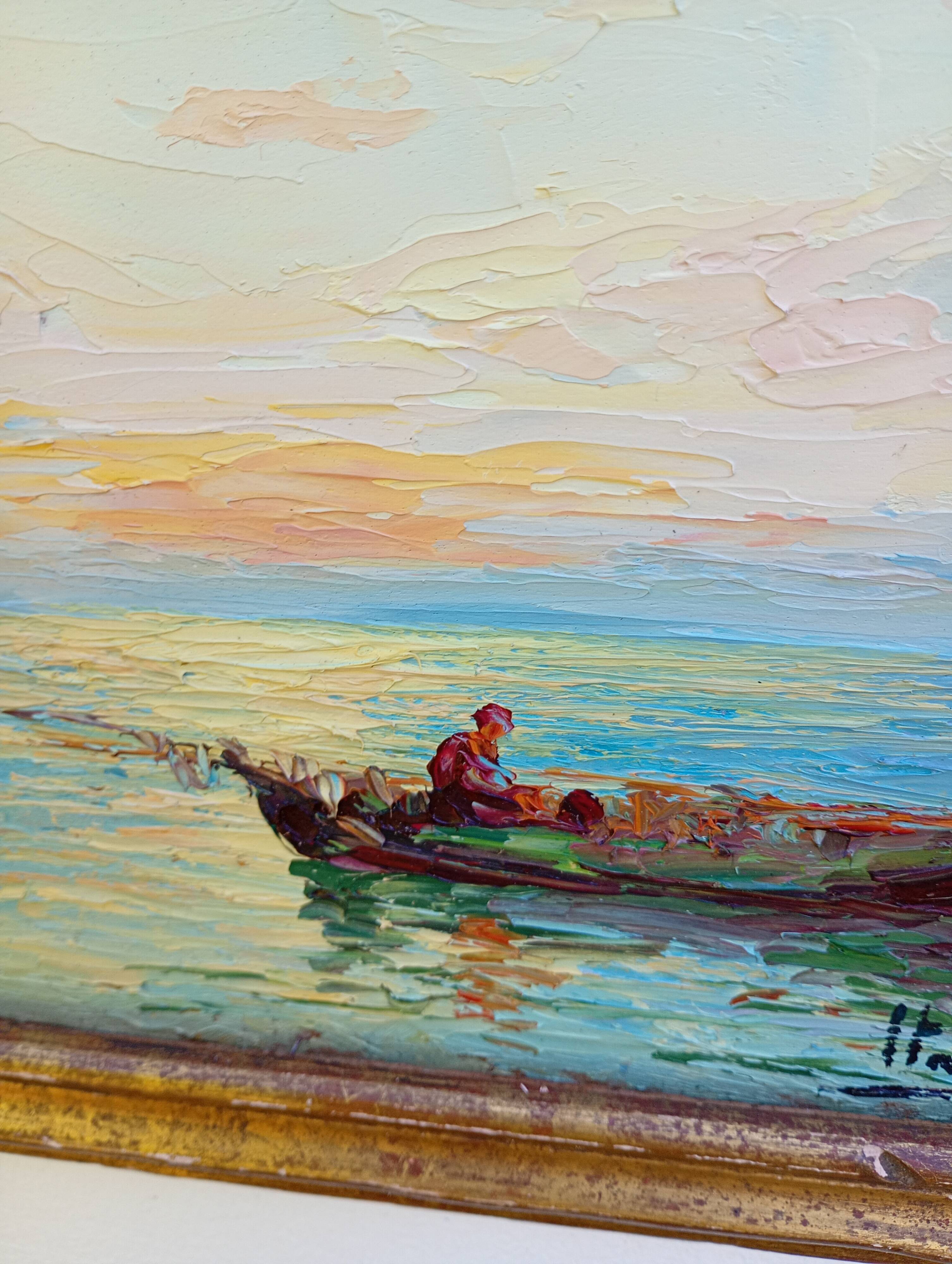 Marine italienne – Huile sur panneau signée Italo Giordani