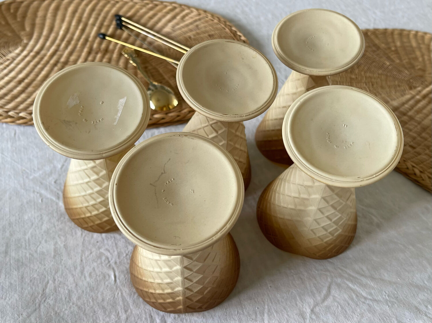 Set of 5 ice cream cups Italy 1960