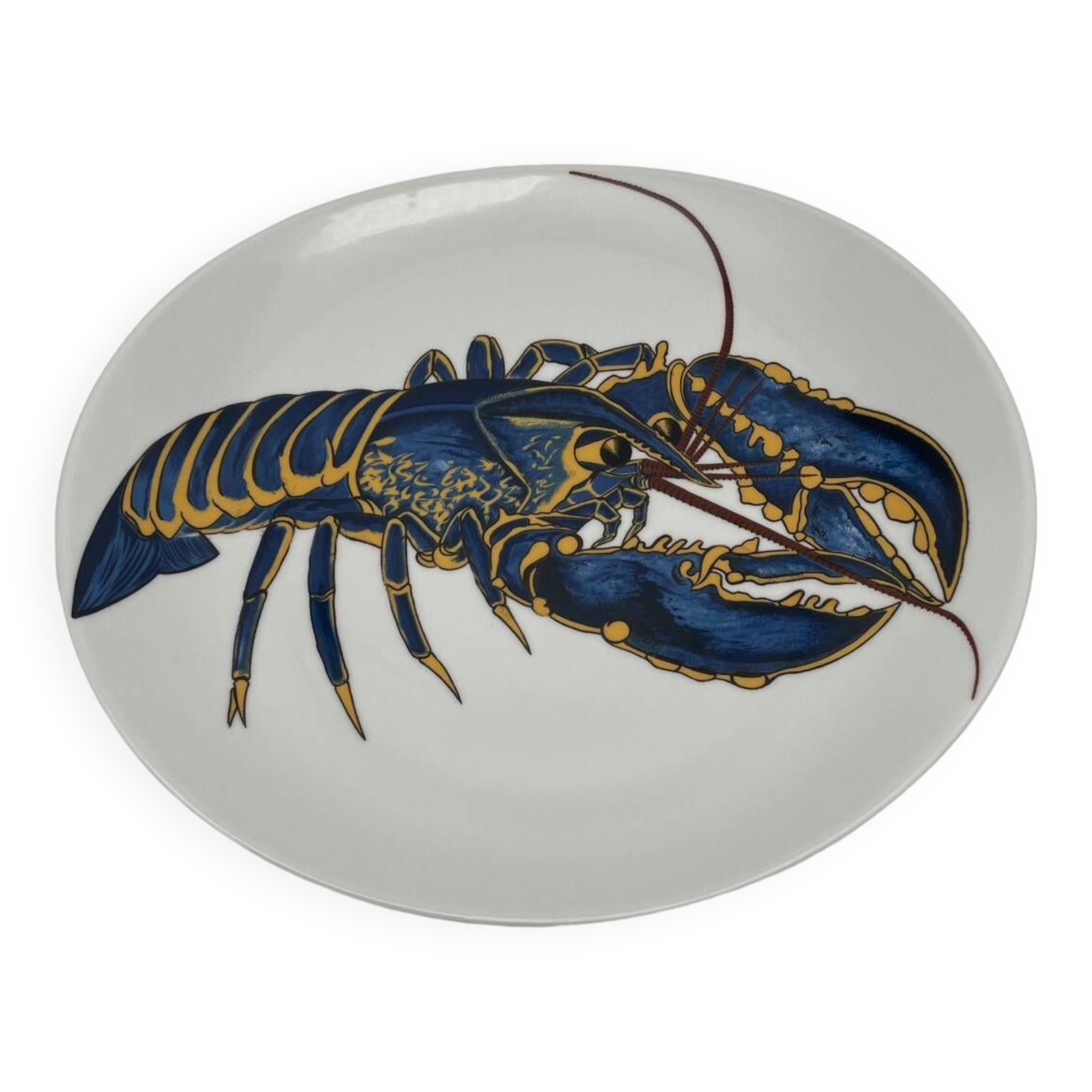 Blue Lobster Plate in Pillivuyt Porcelain