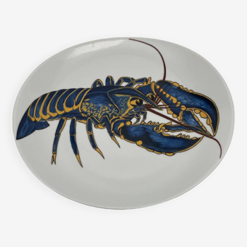 Blue Lobster Plate in Pillivuyt Porcelain