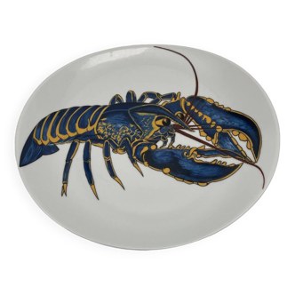 Assiette Homard bleu en porcelaine Pillivuyt