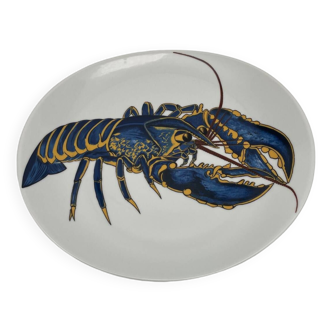 Blue Lobster Plate in Pillivuyt Porcelain