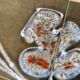 Vintage coffee table in ceramic and chrome steel ceramist adri Vallauris 1960