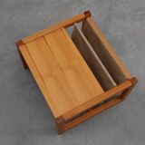 Pine and linen coffee table with magazine rack by Karin Möbring, Sweden