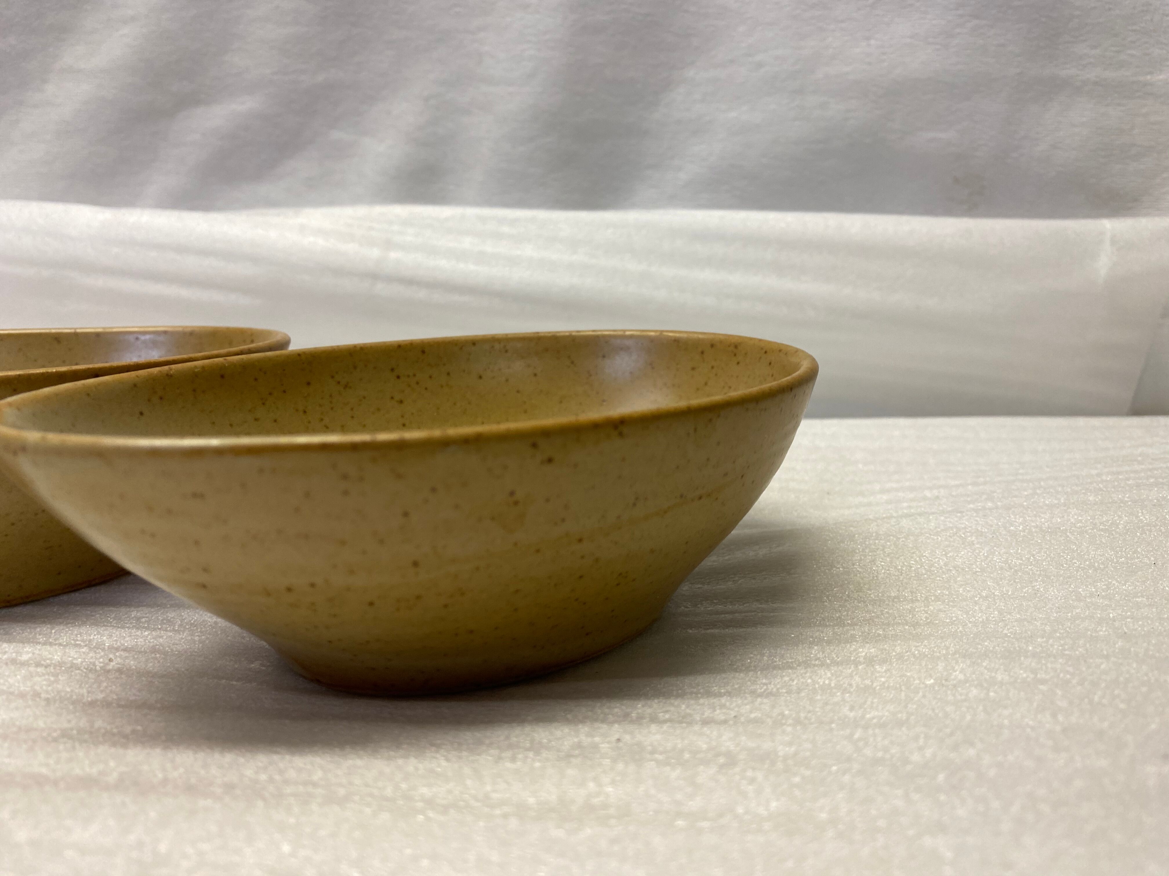 Set of 3 vintage sandstone ramekins