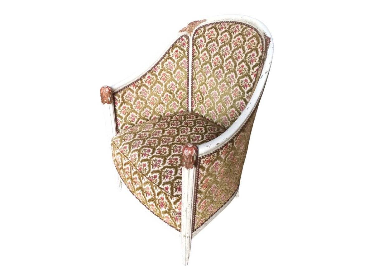 Three armchairs and an ottoman 1925 Art Deco