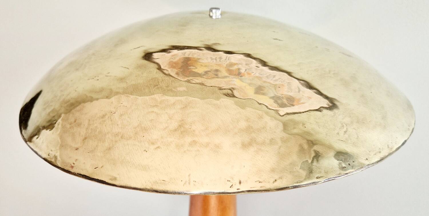 Large nautical lamp in wood and brass from the 80s