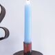 Patinated wrought iron candle holder heart pattern two lights