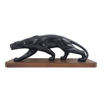 Sculpture Panthère d'après S. Melani, 1930's