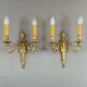 Pair of Gilt Bronze Wall Sconces, Louis XVI Style, 20th Century