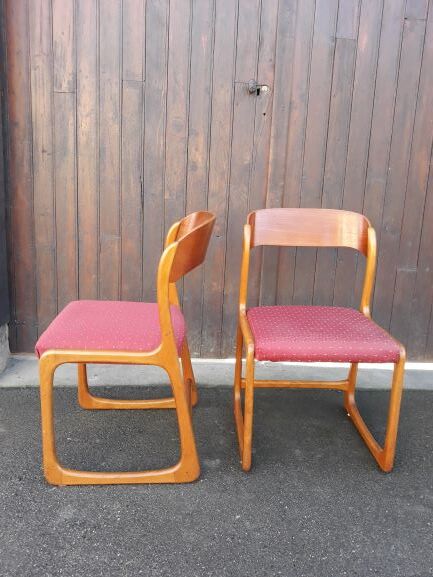 Pair of Baumann sled chairs