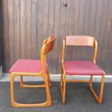 Pair of Baumann sled chairs