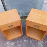 Pair of elm bedside tables