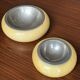 Set of two Aldo Tura bowls in goatskin and brass