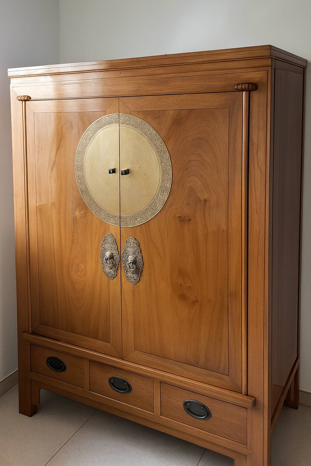 Commode Chinoise 2 portes en bois de Camphre