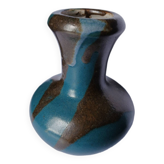 Puisaye stoneware vase signed Jean Pointu