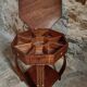 Table d'appoint incrustée, table à couture, bois d'acajou, table de rangement Art déco