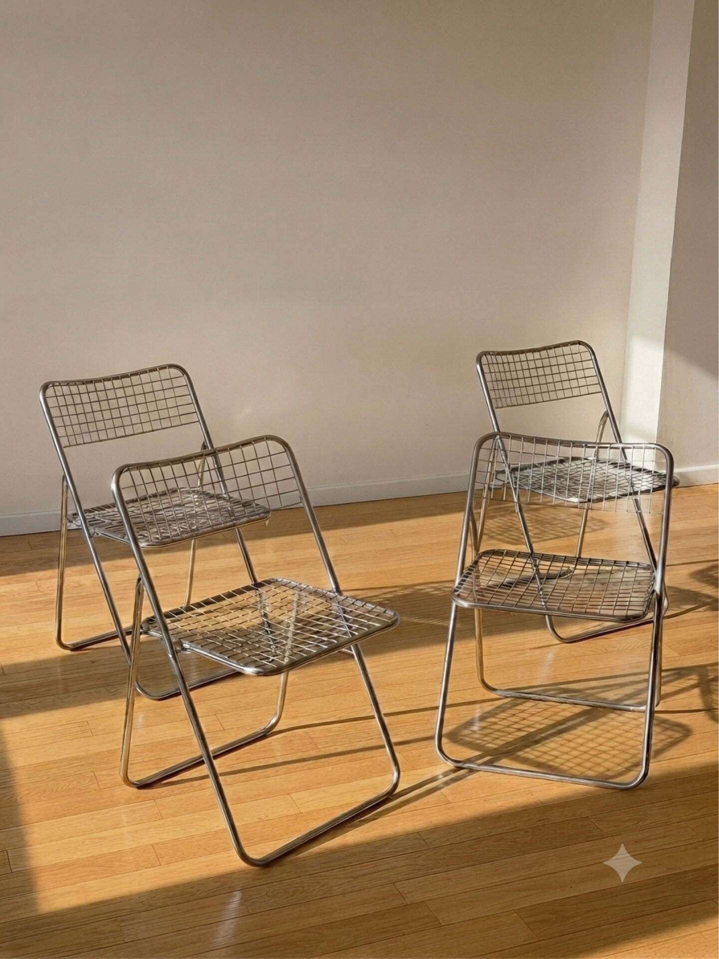 Lot 4 chaises pliantes vintage métallique