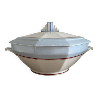 Soupière en Porcelaine de Limoges Art-Deco - Chapuis et Fils