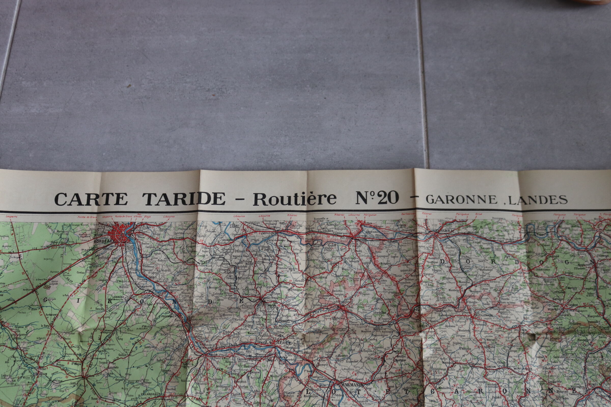 Road map 1920 "Garonne et landes"