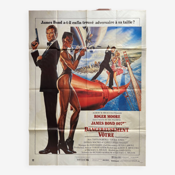 Original cinema poster "Dangerously yours" James Bond, Roger Moore 120x160cm 1985