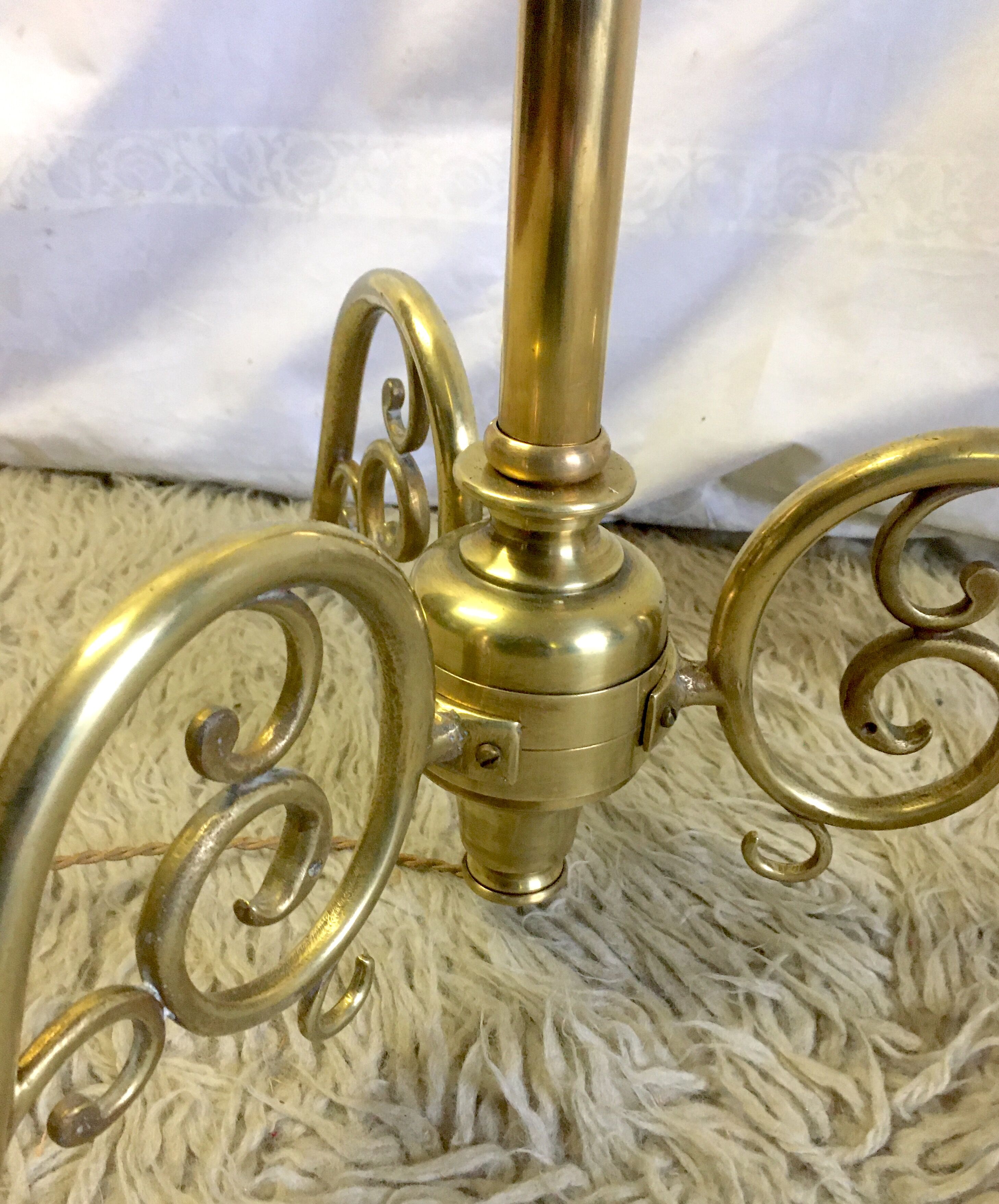 Lamppost 4 solid brass lights - mid-20th