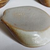 Eight ramekins"shells"vintage enamelled potter's sandstone