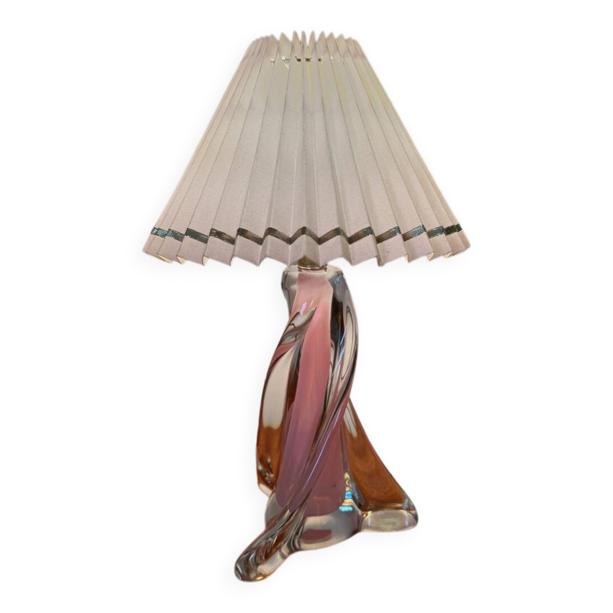 60s transparent and pink crystal lamp