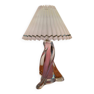 60s transparent and pink crystal lamp