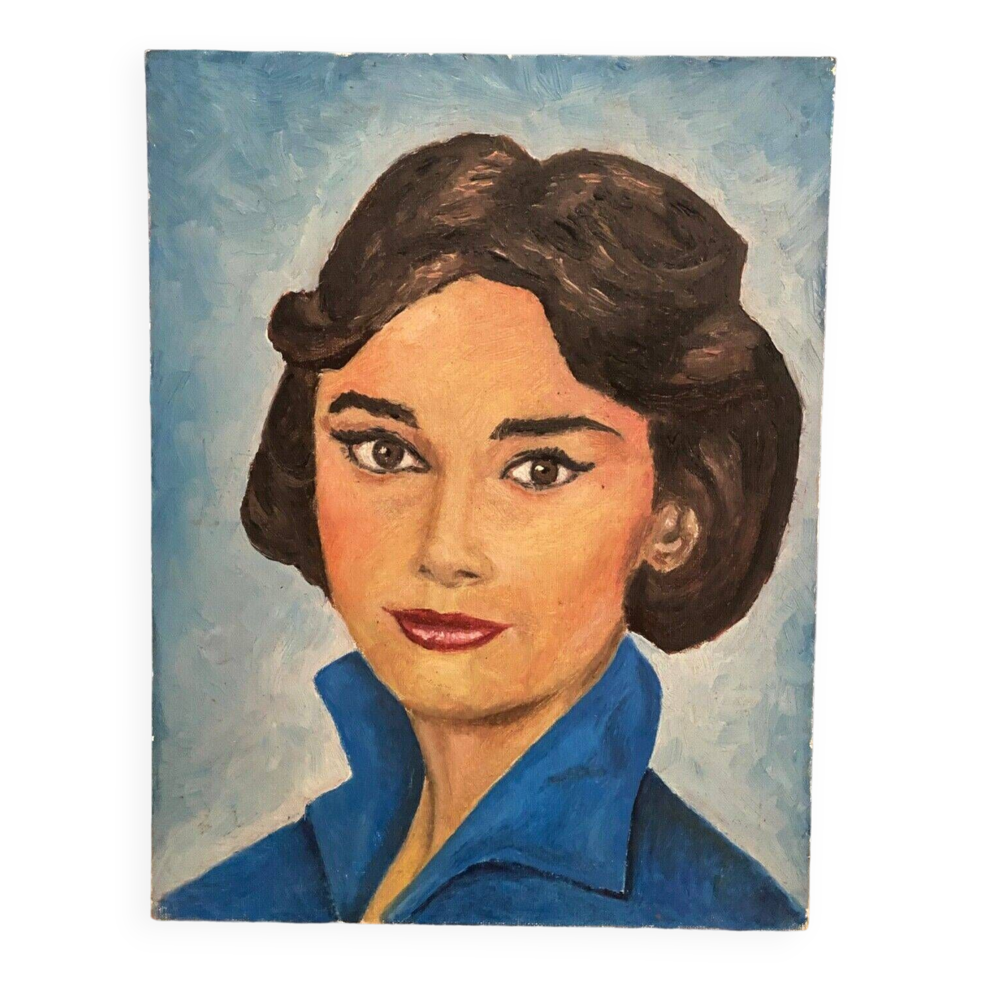 Portrait of a woman oil on hardboard 20th century