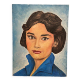 Portrait de femme huile sur isorel XXe