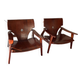 Zen De Schrijver Mahogany Low Chairs