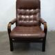 Fauteuil en cuir du milieu du siècle