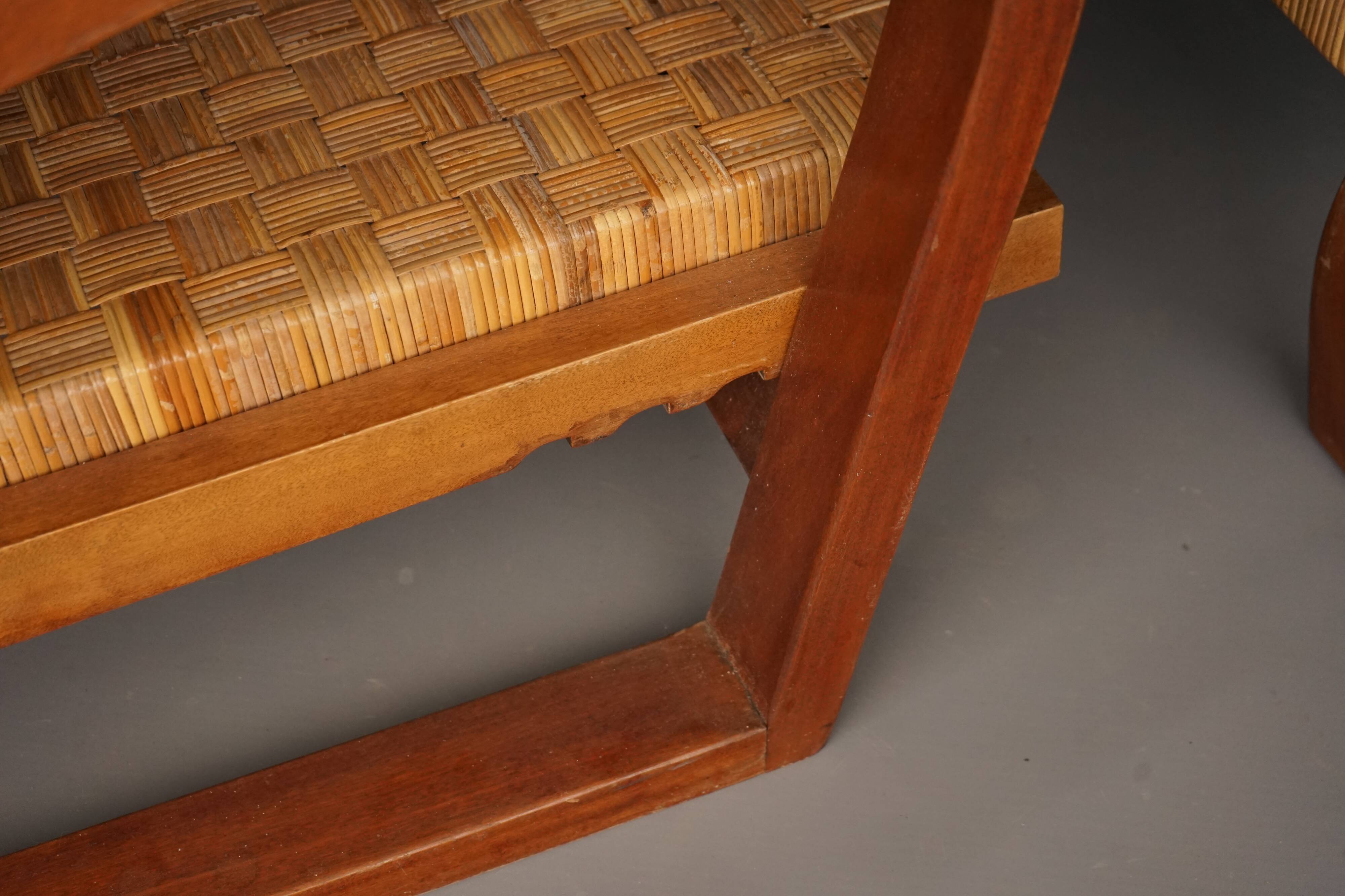 Vintage Lounge Chair and Ottoman by Francis Jourdain, 1920s