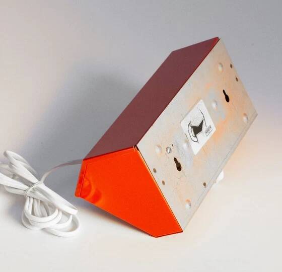 Orange Elidus bedside lamp in metal, designed by Hans-Agne Jakobsson in the 1970s.