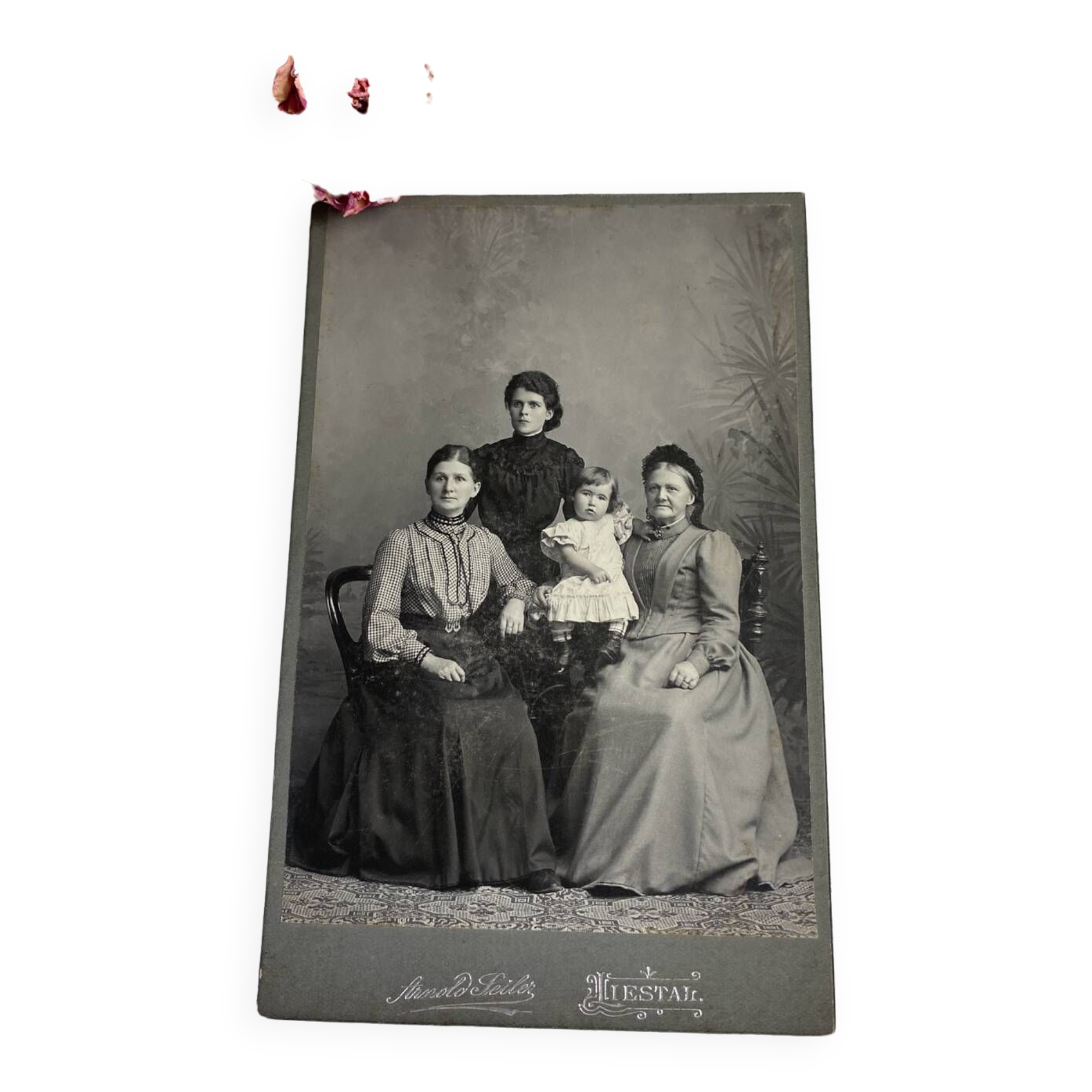 Old black and white family photo