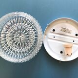 Round ceiling light in chiseled glass