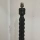 Vintage turned carved wooden floor lamp — Brutalist / Rustic style