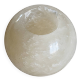 Vintage round stone candle holder in marble style - Light beige shade