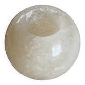 Bougeoir vintage pierre ronde style marbre - Teinte beige claire
