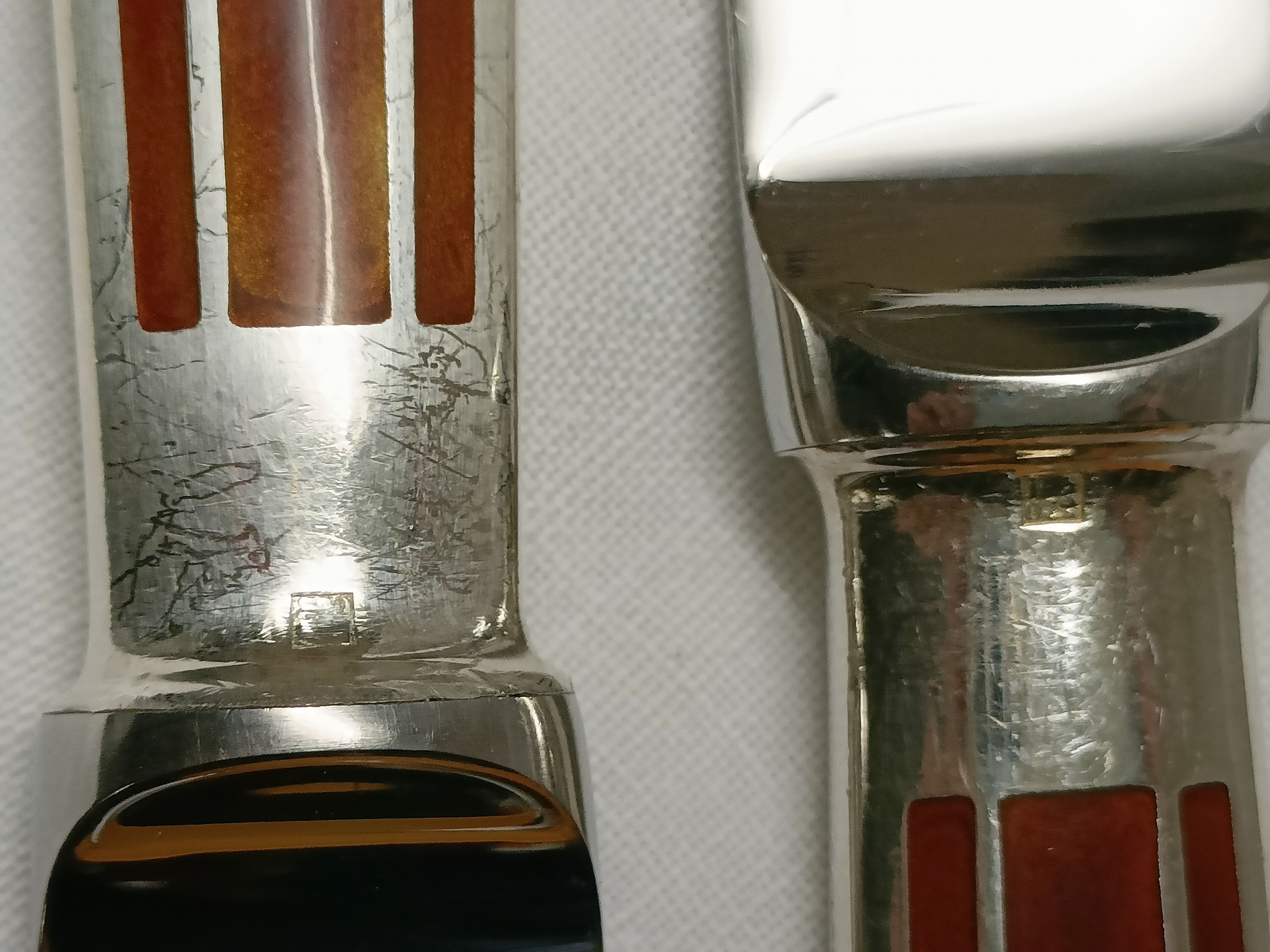 Lot 73 cutlery christofle model talisman lacquer of china color siena