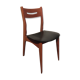 Chaise scandinave pieds compas skaï noir