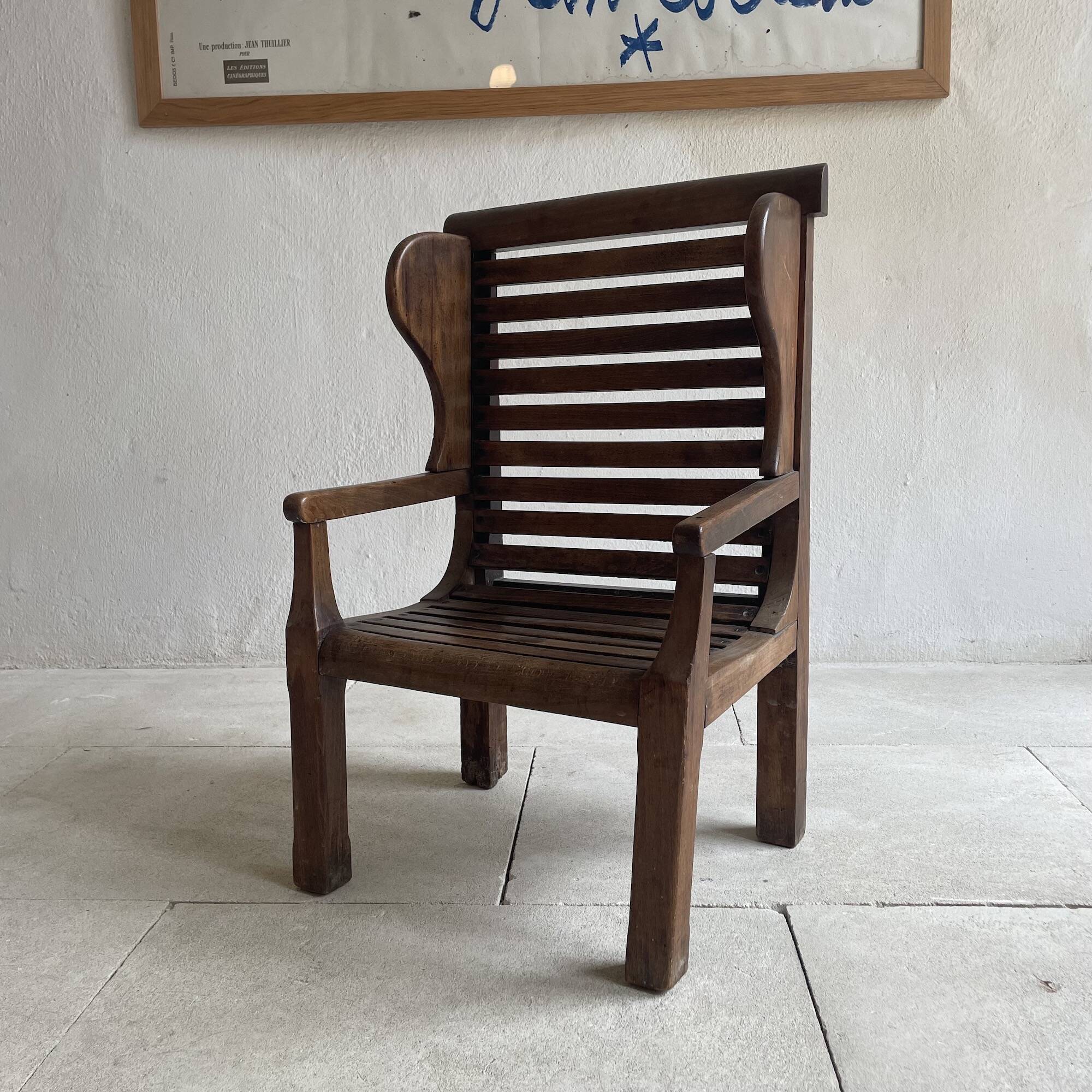 Oak children's wing chair