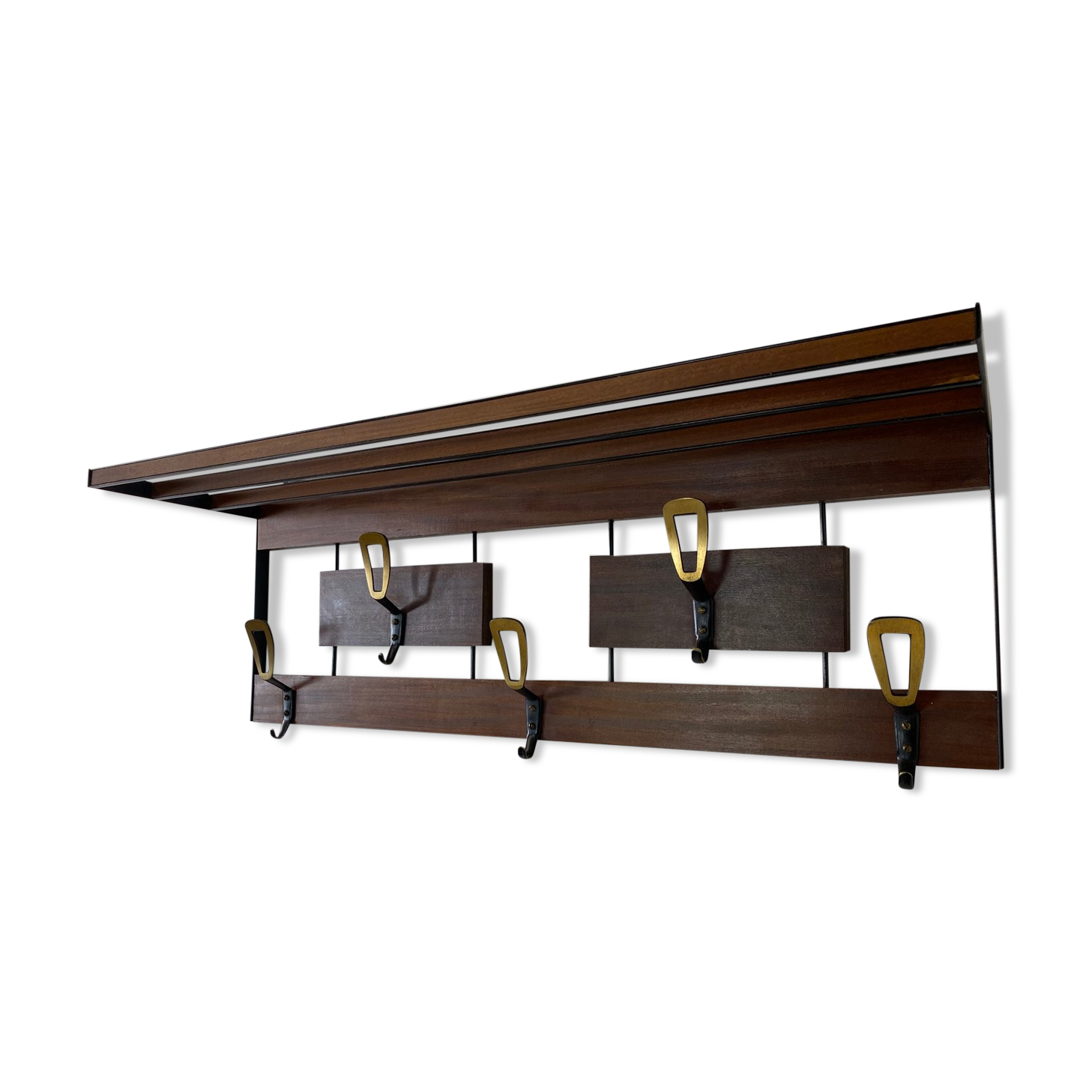 Modernist teak brass - 1950s metal