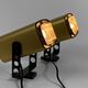 Pair of matte gold bedside wall lamps by Öia. Sweden 1970s
