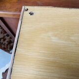 Vintage rattan and glass shelf