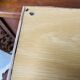 Vintage rattan and glass shelf