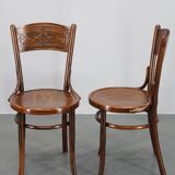 1930s Pair of Restore Beech Chairs by Thonet - Mundus, Czechoslovakia