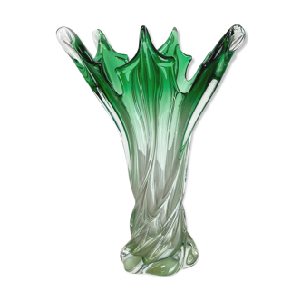 Vase Sommerso en verre floral multicolore fabriqué à Murano, Italie, années 1970